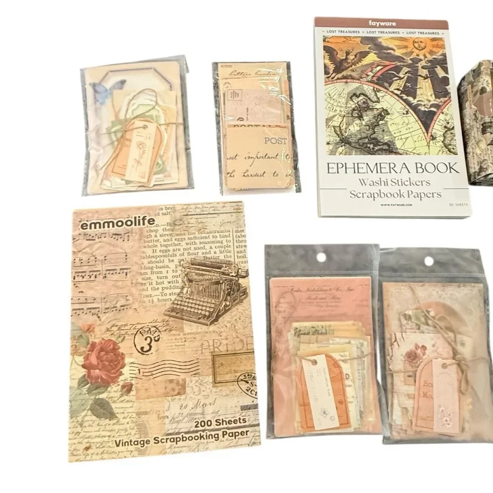 Junk Journal Art Journal Bundle Vintage Style Paper Ephemera Supplies. NEW.